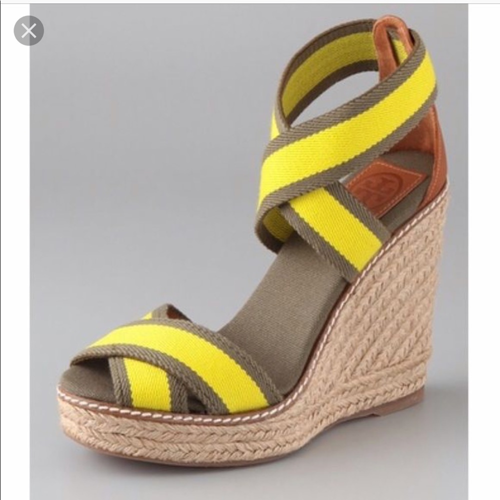 Tory Burch contrast elastic wedges
